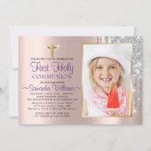 Invitation Rose Gold Parties scintillant Drives Photo First C (Devant)