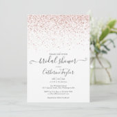 Invitation Rose Gold Parties scintillant Elegant Script Fête (Debout devant)