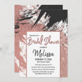 Invitation Rose Gold Parties scintillant Fête de l'mariée à b (Devant / Derrière)