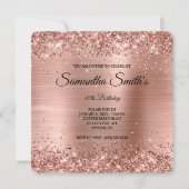 Invitation Rose Gold Parties scintillant Foil 40e anniversair (Devant)