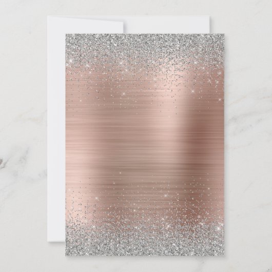 Invitation Rose Gold Parties scintillant Glam 100e anniversai (Dos)