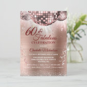 Invitation Rose Gold Parties scintillant Glam 60e Anniversair (Debout devant)