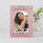 Invitation Rose Gold Parties scintillant Halo Photo Collage G (Debout devant)