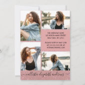Invitation Rose Gold Parties scintillant Halo Photo Collage G (Dos)
