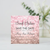 Invitation Rose Gold Parties scintillant Lights Sweet 16 Enre (Debout devant)