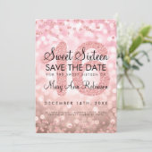 Invitation Rose Gold Parties scintillant Lights Sweet 16 Enre (Debout devant)
