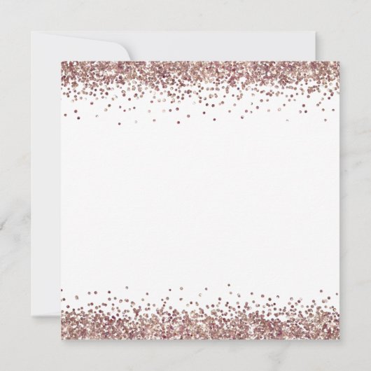 Invitation Rose Gold Parties scintillant Mariage soirée Carré (Dos)