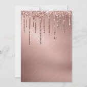 Invitation Rose Gold Parties scintillant métallique Drip Phot (Dos)