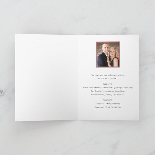 Invitation Rose Gold Parties scintillant Motif Elegant Simple (Intérieur)