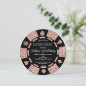 Invitation Rose Gold Parties scintillant Poker Chip Casino So (Debout devant)