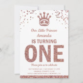Invitation Rose Gold Parties scintillant Princesse Premier an (Devant)