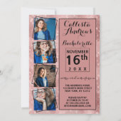 Invitation Rose Gold Parties scintillant Sequin Corner Photo  (Dos)