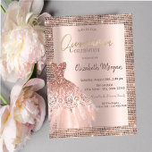 Invitation Rose Gold Parties scintillant Sequins Cadre Robe Q