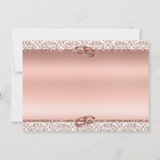 Invitation Rose Gold Parties scintillant Serez-Vous Ma Brides (Dos)