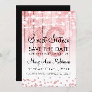 Invitation Rose Gold Parties scintillant String Lights Sweet