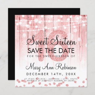 Invitation Rose Gold Parties scintillant String Lights Sweet 