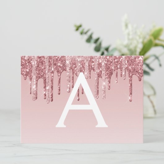 Invitation Rose Gold Parties scintillant Sweet 16 Enregistrer (Debout devant)