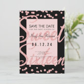 Invitation Rose Gold Parties scintillant Sweet 16 Party Date  (Debout devant)