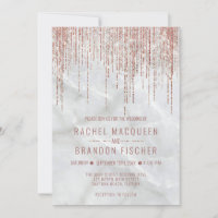 Rose Gold Pearl Parties scintillant en marbre Fri