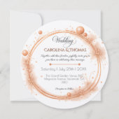 Invitation Rose Gold Pearls Modern Elegant Wedding  (Devant)