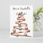 Invitation Rose Gold Personnalisable Vacances Inivitation (Debout devant)