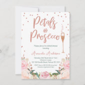 Invitation Rose Gold Petals Prosecco Fête des mariées (Devant)