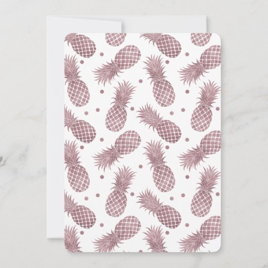 Invitation Rose Gold Pineapples nuptiale (Dos)