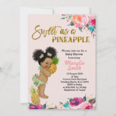 Invitation rose Gold Pineappy Baby shower (Devant)