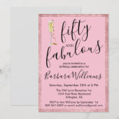 Invitation *Rose Gold Pink 50 & Fabulous 50th Birthday Party  (Devant / Derrière)