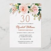 Invitation rose Gold Pink Blush 30e Anniversaire F (Recto)