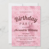 Invitation Rose gold pink glitter gradient mermaid Birthday (Devant)