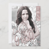 Invitation Rose Gold Pink Moderne Graduation Party (Devant)