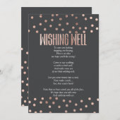 Invitation Rose Gold Points Charbon de Bois Puits de Vœux (Devant / Derrière)