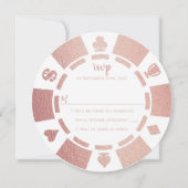 Invitation Rose Gold Poker Chip Casino Mariage RSVP Card (Devant)