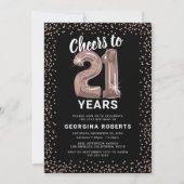 Invitation Rose Gold pour 21 Ans (Devant)