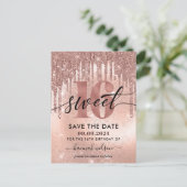 Invitation rose gold pour fête d'anniversaire 16 a (Debout devant)