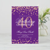 Invitation Rose Gold Purple 40e anniversaire Parties scintill (Debout devant)