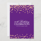 Invitation Rose Gold Purple 90e anniversaire Parties scintill (Dos)
