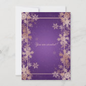 Invitation Rose Gold Purple Foil Foyers de neige fête de Noël (Dos)