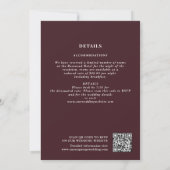 Invitation Rose Gold Red Gothique Coffin Mariage QR Code (Dos)