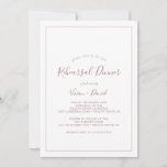 Invitation Rose Gold Rehehehehehesal Dinner Invite<br><div class="desc">This Rose Gold rehearsal dinner Invite est parfaite pour une simple wedding rehearsal. The romantic design feclassic gold and white typographiy paired with a rustic yet elegant calligraphy with vintage hand lettered. Customizable in any color. Keep the design simple and elegant, as is, or personalize it by adding your graphics...</div>