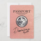 Invitation Rose Gold République dominicaine Mariage de passep (Dos)