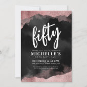 Invitation Rose Gold Rose 50e Anniversaire (Devant)