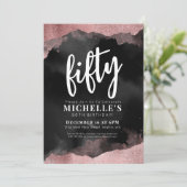 Invitation Rose Gold Rose 50e Anniversaire (Debout devant)