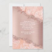 Invitation Rose Gold Rose Agate Géode Parties scintillant Gra (Dos)