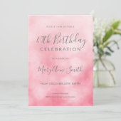 Invitation Rose Gold Rose Blush Foil 40e anniversaire Parties (Debout devant)