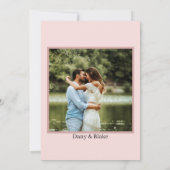 Invitation Rose Gold rose Floral Polices modernes Mariage pho (Dos)