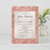 Invitation Rose Gold Rose Glam Glitter Zebra Print (Debout devant)