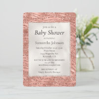 Rose Gold Rose Glam Glitter Zebra Print