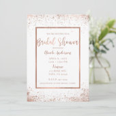 Invitation Rose Gold Rose Glam Moderne Chic Mariage (Debout devant)